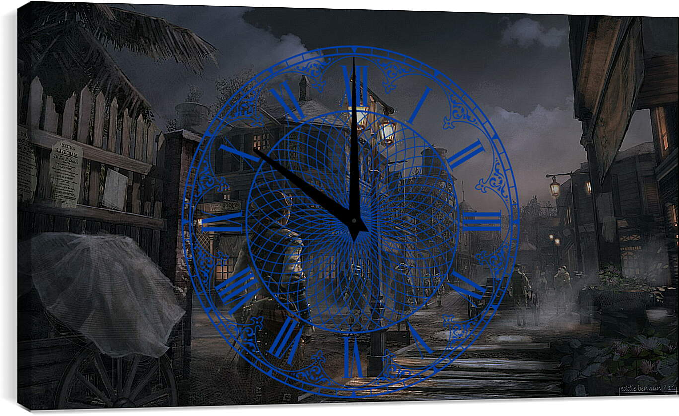 Часы картина - new orleans dusk, city
