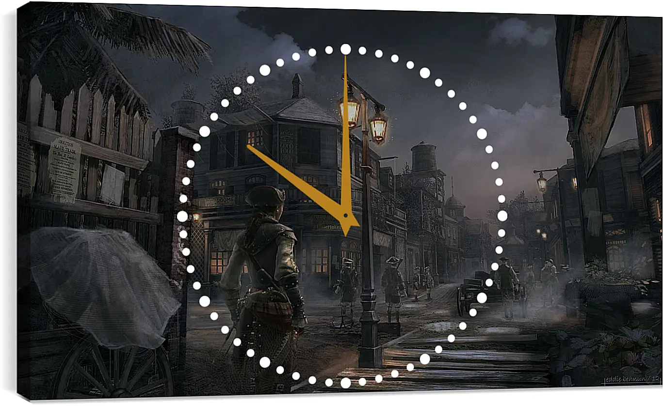 Часы картина - new orleans dusk, city
