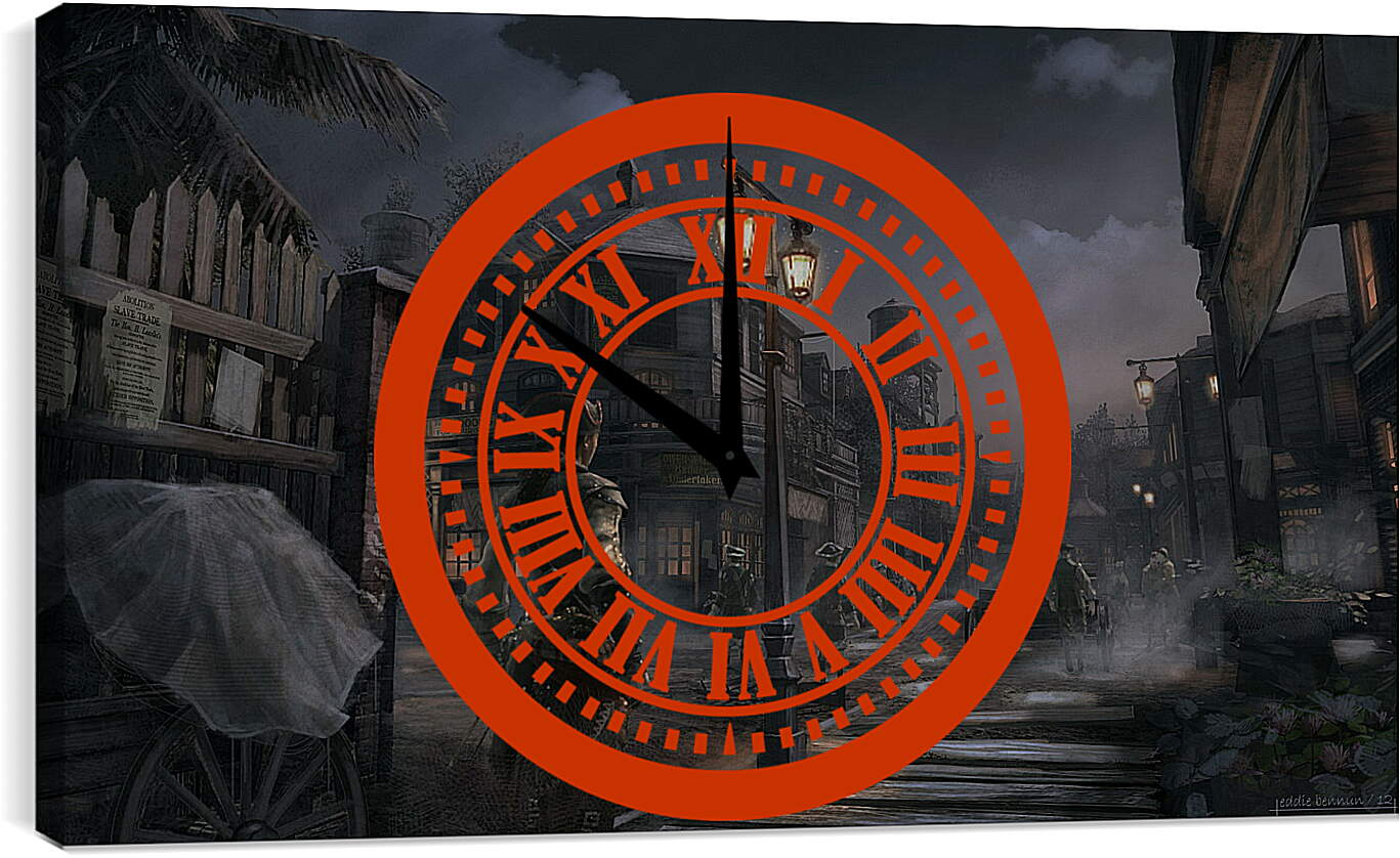 Часы картина - new orleans dusk, city
