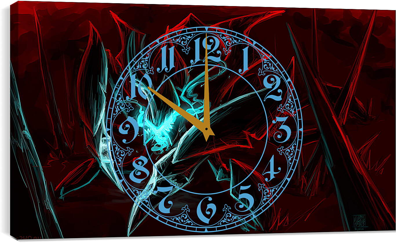 Часы картина - nyx assassin, sketch art, dota 2