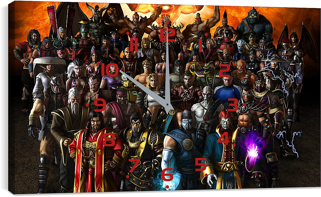 Часы картина - mortal kombat, armageddon, characters