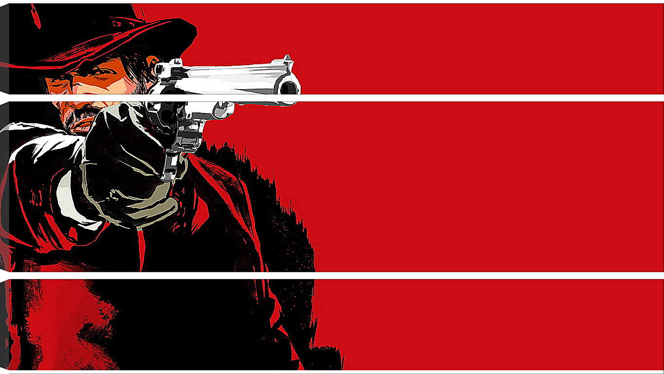 Модульная картина - red dead redemption game, pistol, cowboy
