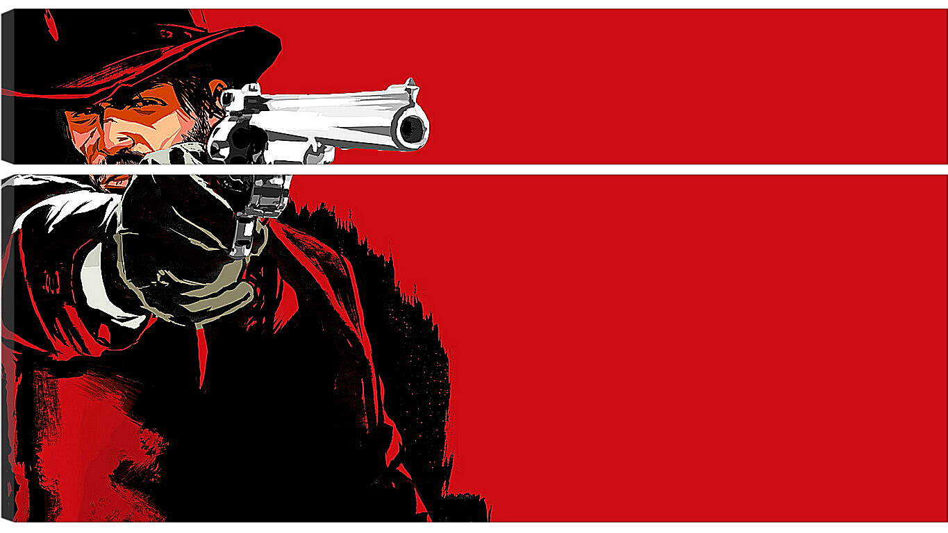 Модульная картина - red dead redemption game, pistol, cowboy
