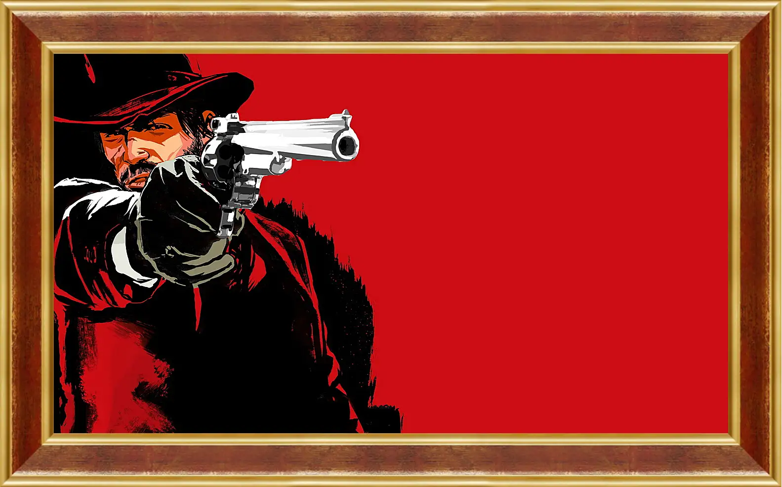 Картина в раме - red dead redemption game, pistol, cowboy
