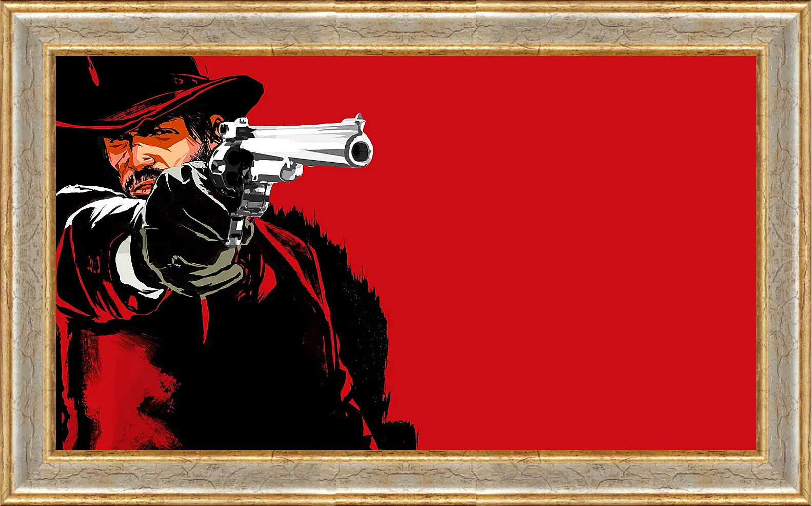 Картина в раме - red dead redemption game, pistol, cowboy
