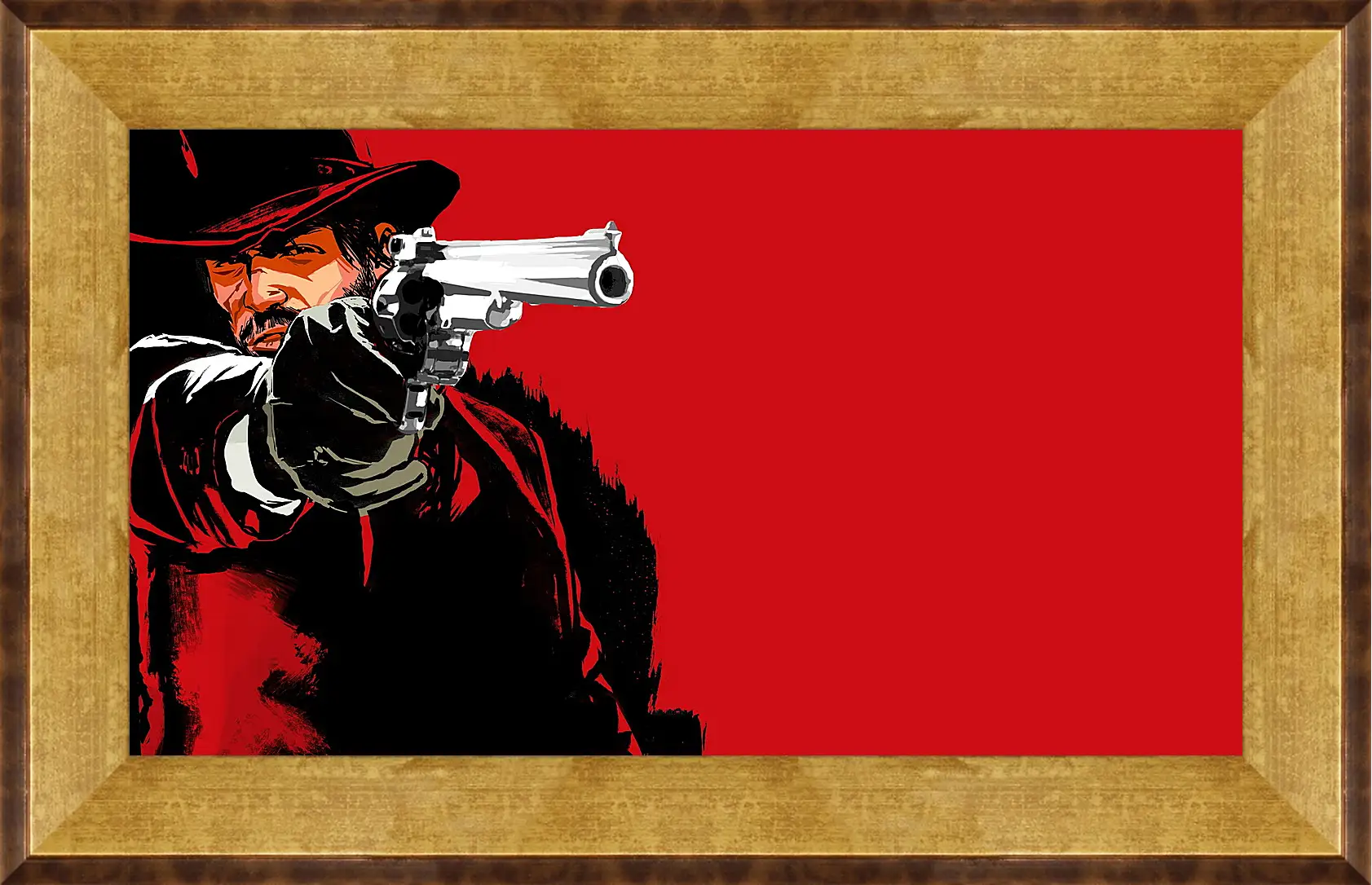 Картина в раме - red dead redemption game, pistol, cowboy
