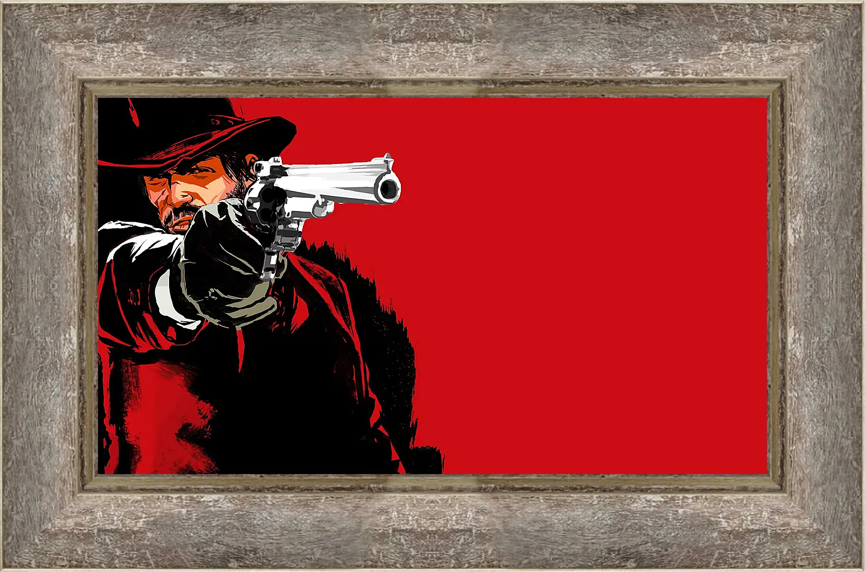 Картина в раме - red dead redemption game, pistol, cowboy
