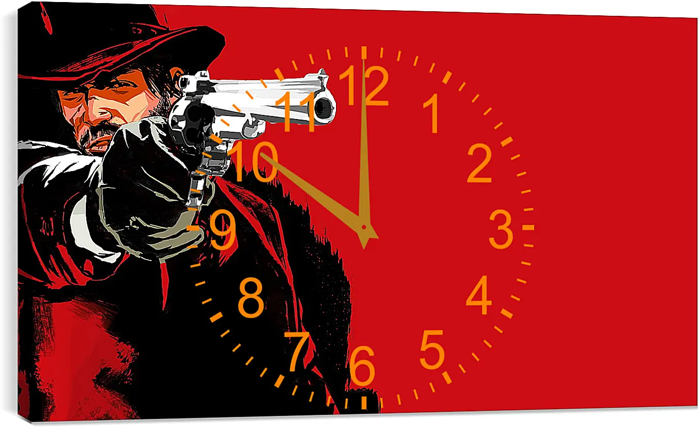 Часы картина - red dead redemption game, pistol, cowboy
