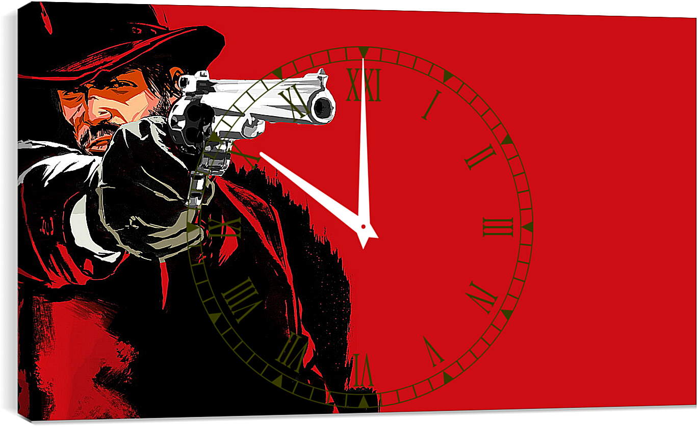 Часы картина - red dead redemption game, pistol, cowboy
