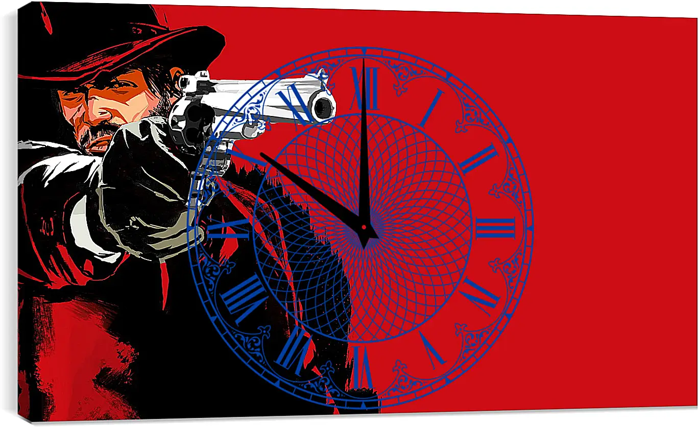 Часы картина - red dead redemption game, pistol, cowboy
