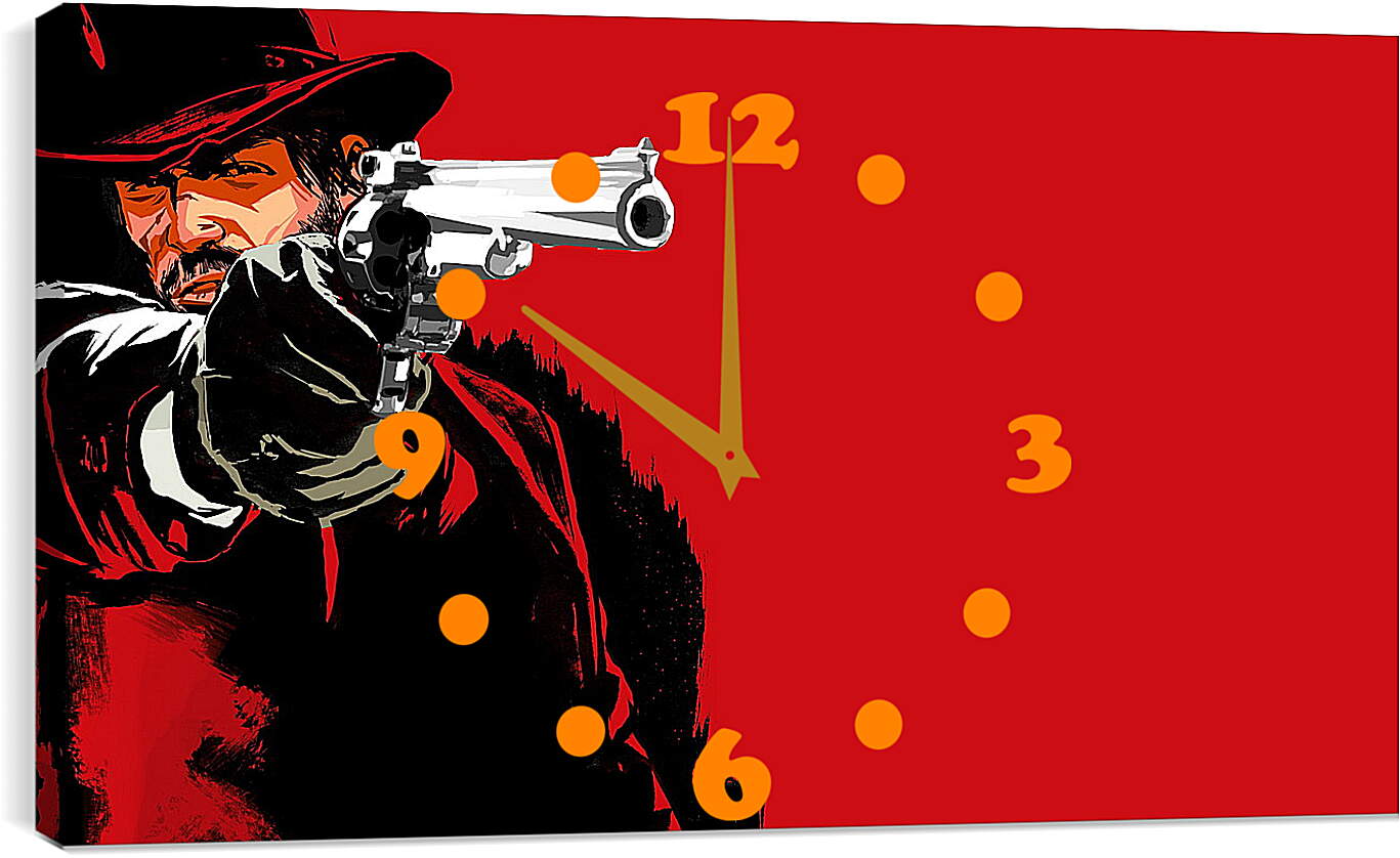 Часы картина - red dead redemption game, pistol, cowboy
