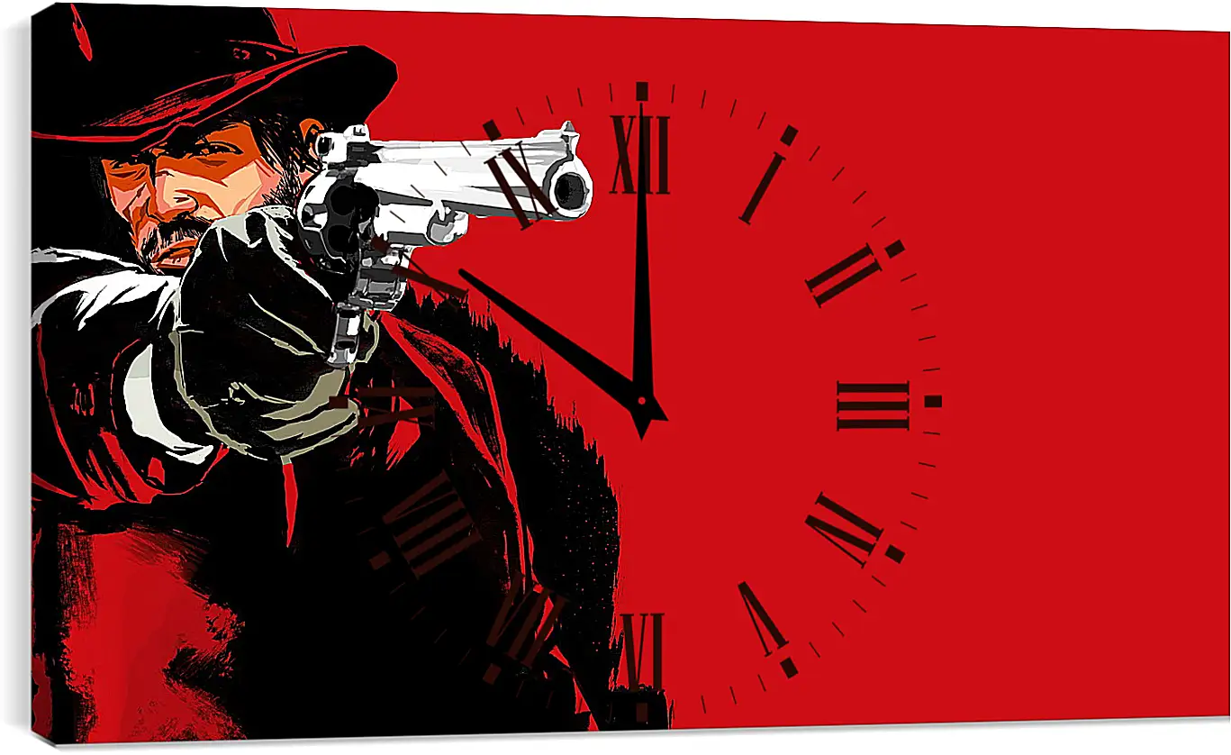 Часы картина - red dead redemption game, pistol, cowboy
