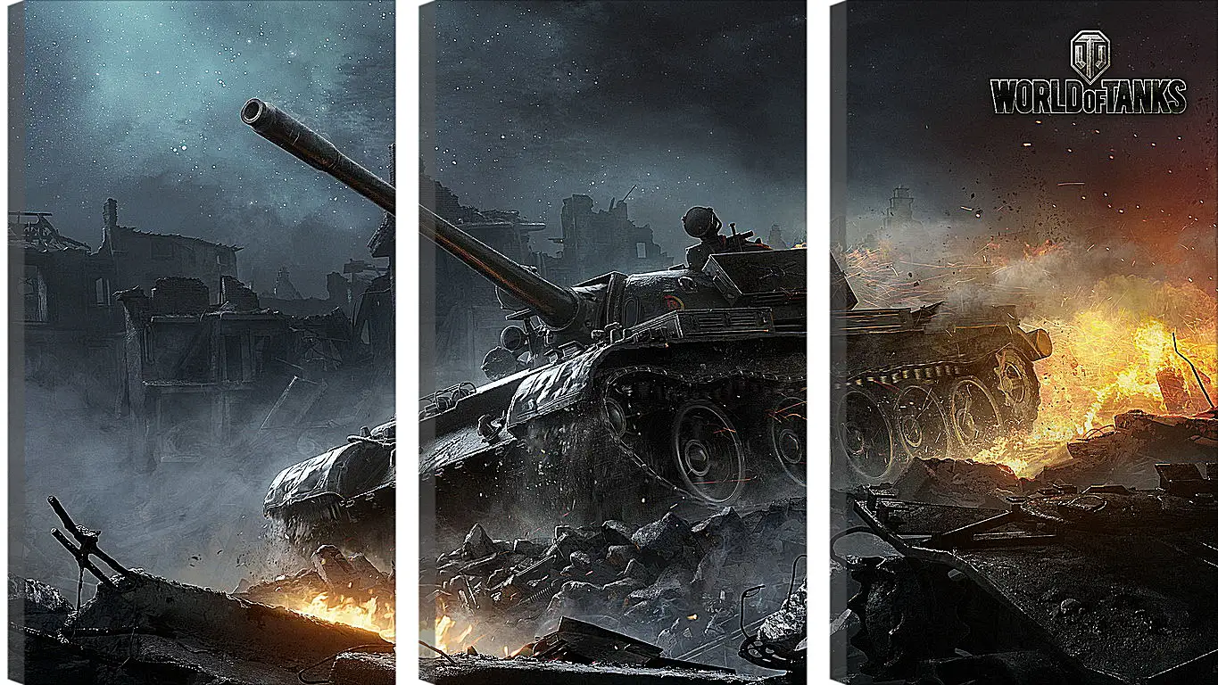 Модульная картина - world of tanks, wargaming net, wg