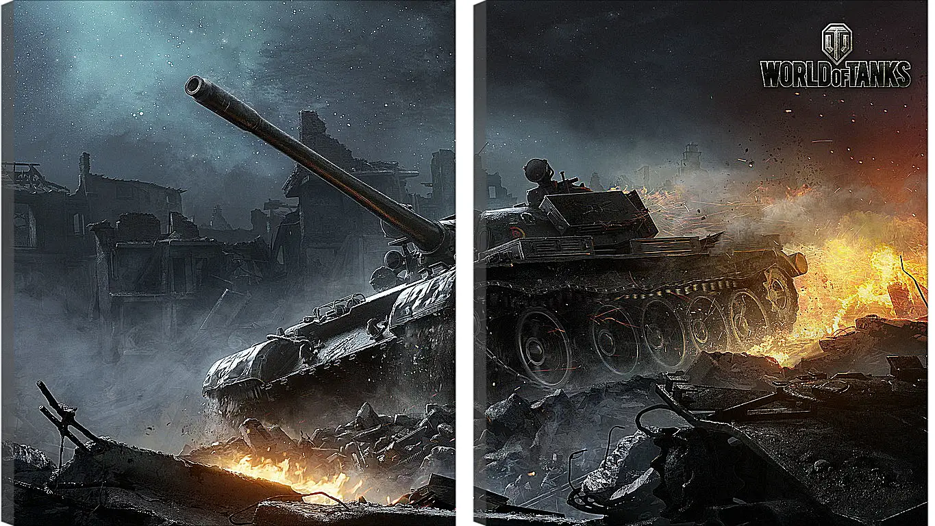 Модульная картина - world of tanks, wargaming net, wg