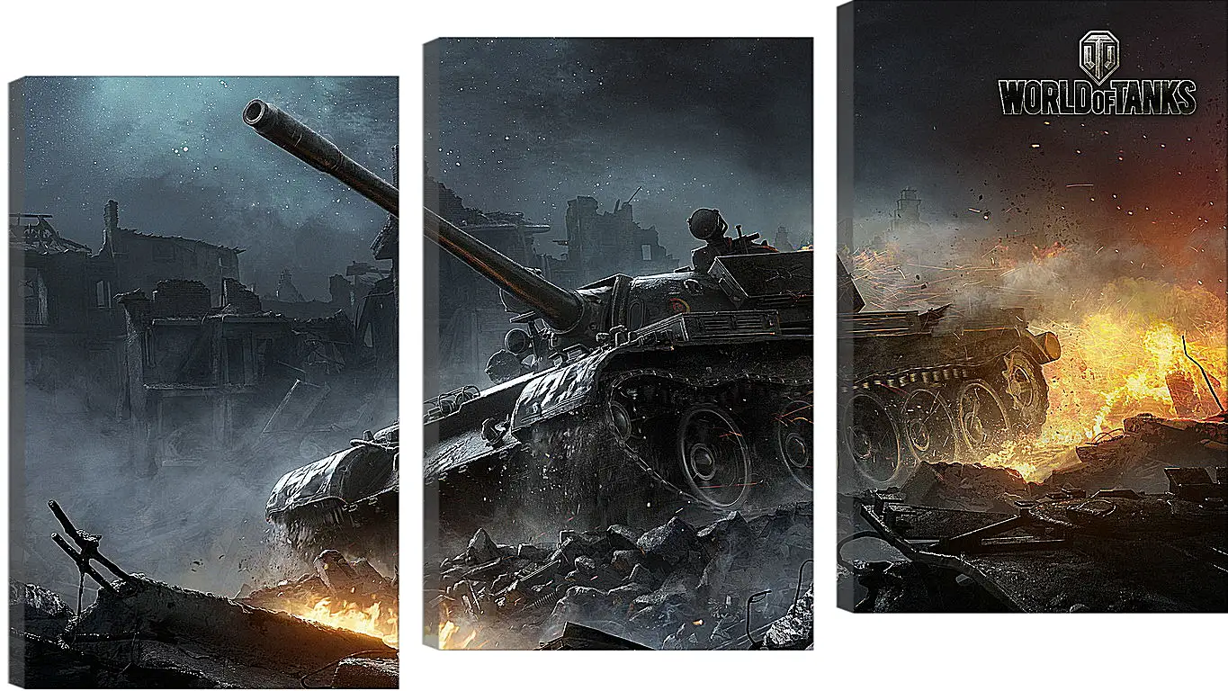 Модульная картина - world of tanks, wargaming net, wg