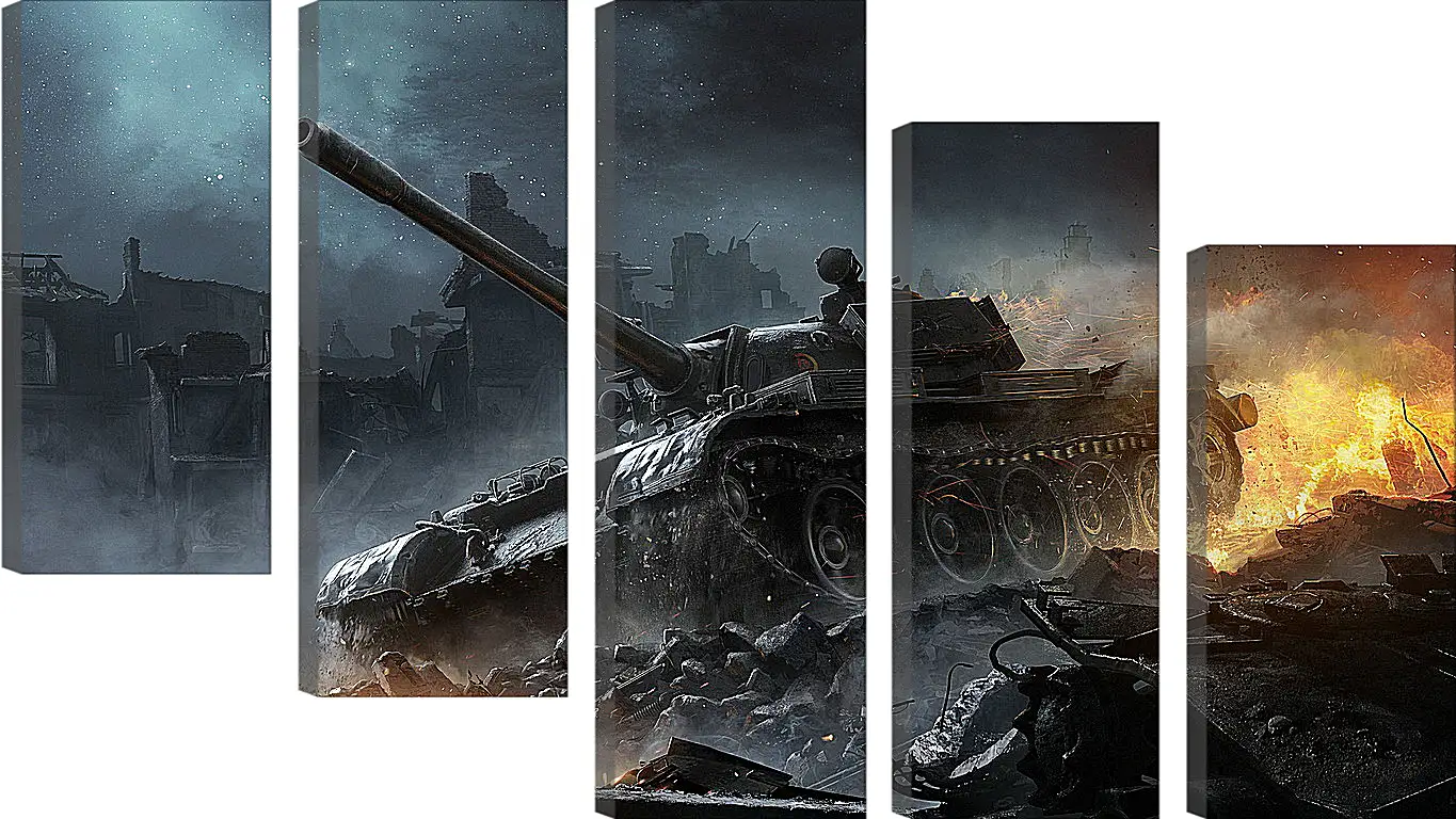 Модульная картина - world of tanks, wargaming net, wg