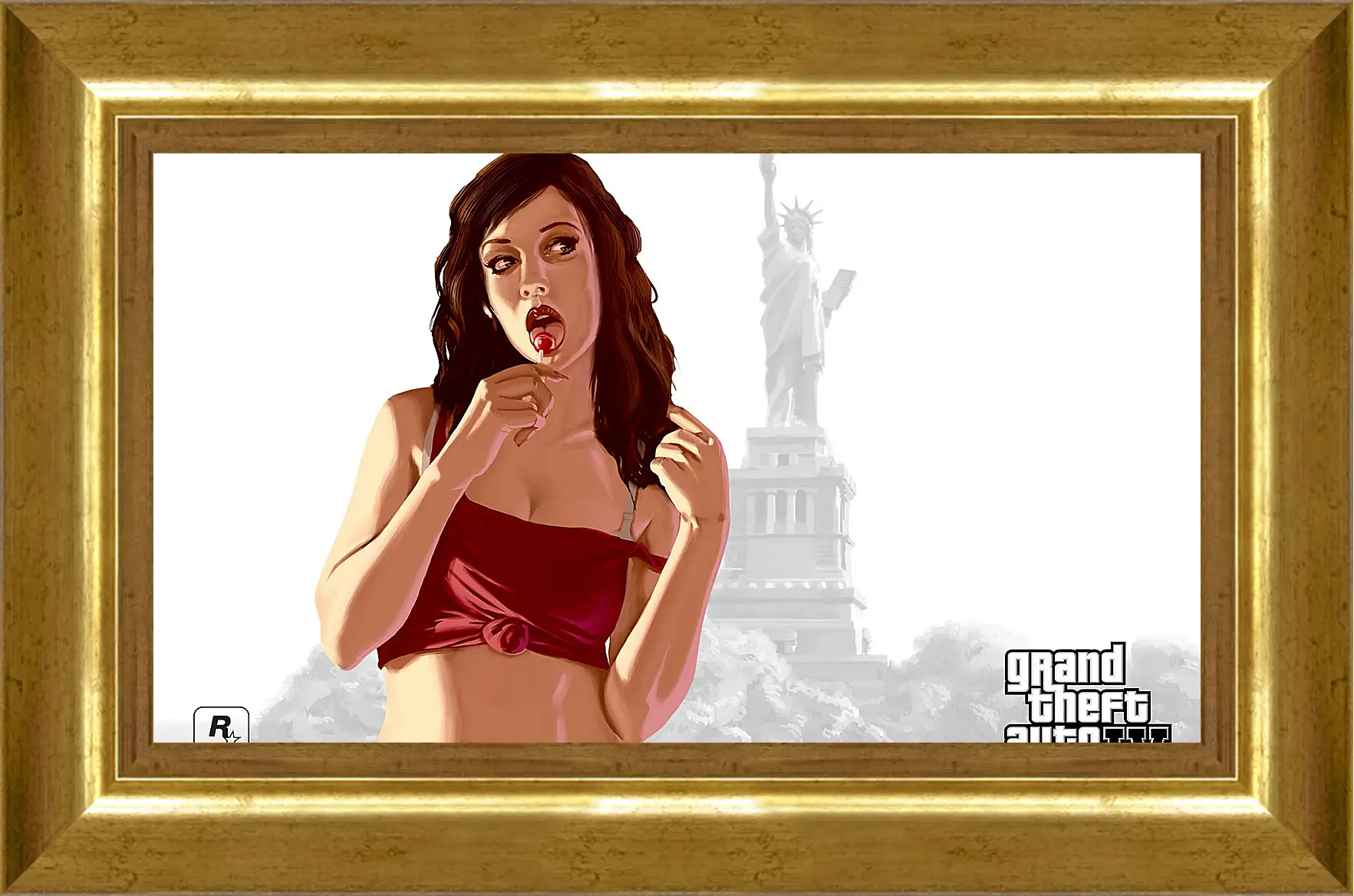 Картина в раме - lollipop, gta 4, girl
