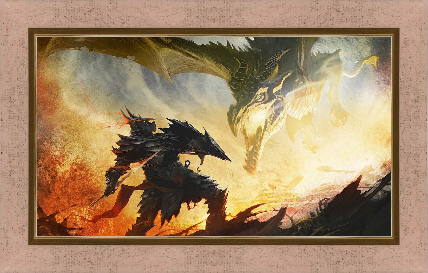 Картина в раме - the elder scrolls, dragon, warrior
