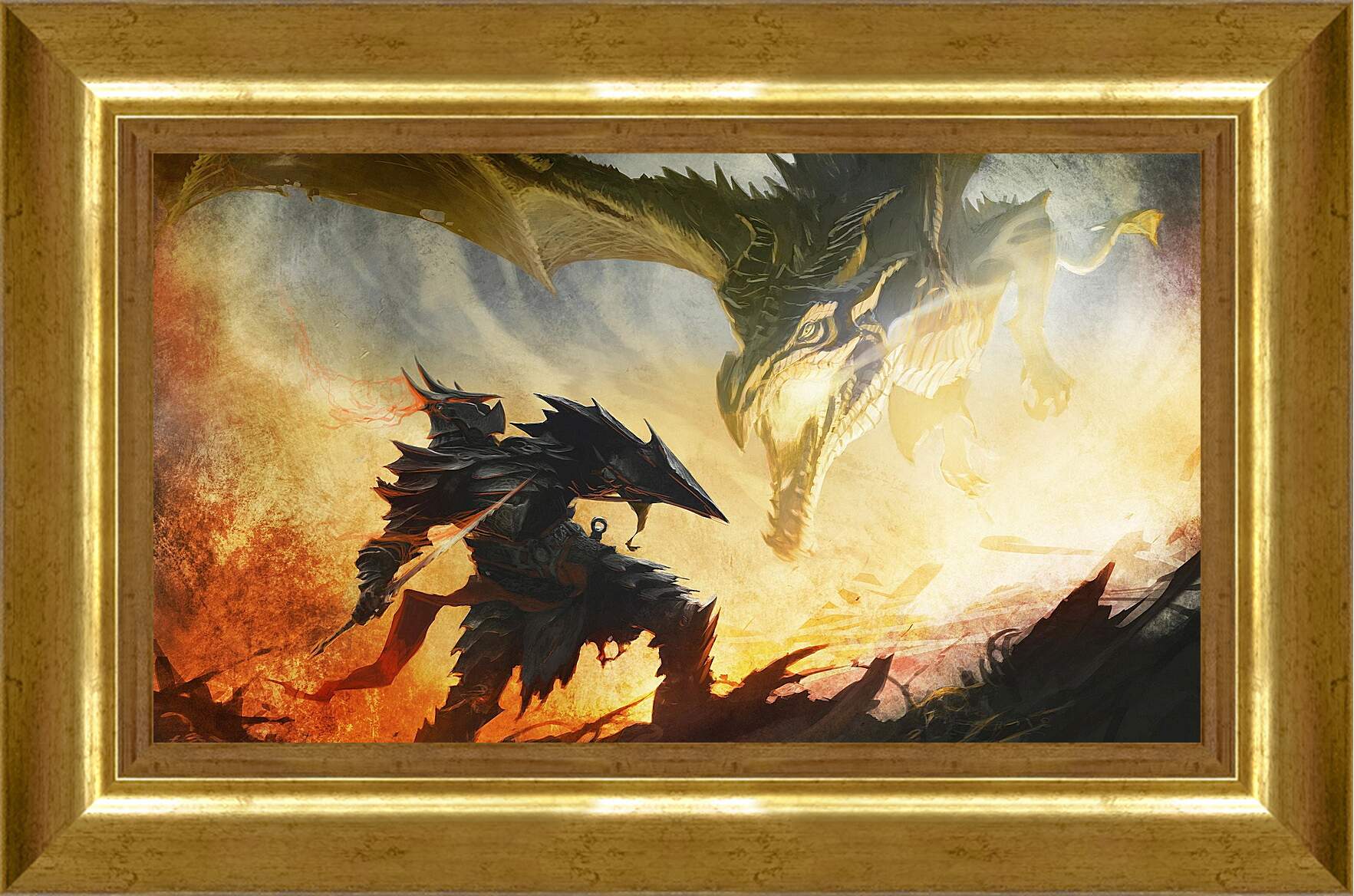 Картина в раме - the elder scrolls, dragon, warrior

