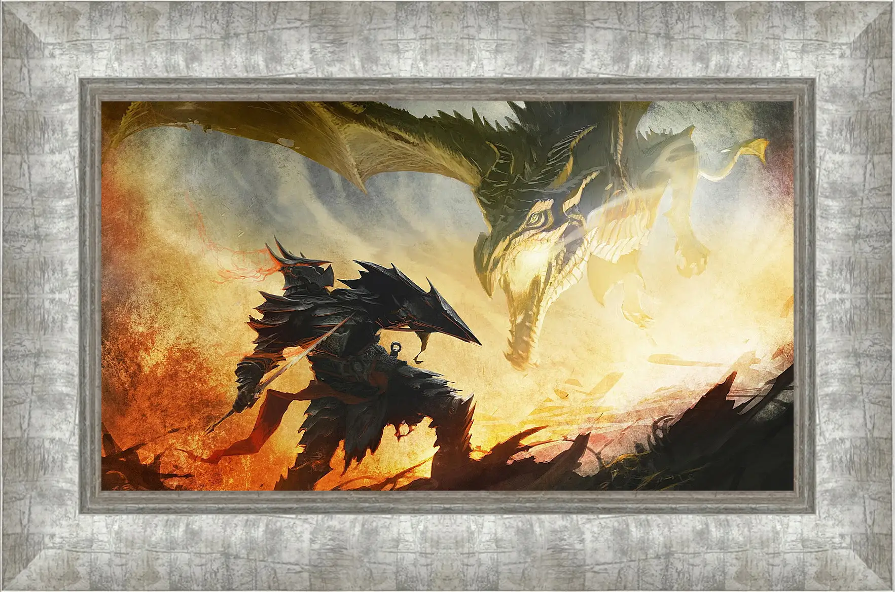 Картина в раме - the elder scrolls, dragon, warrior
