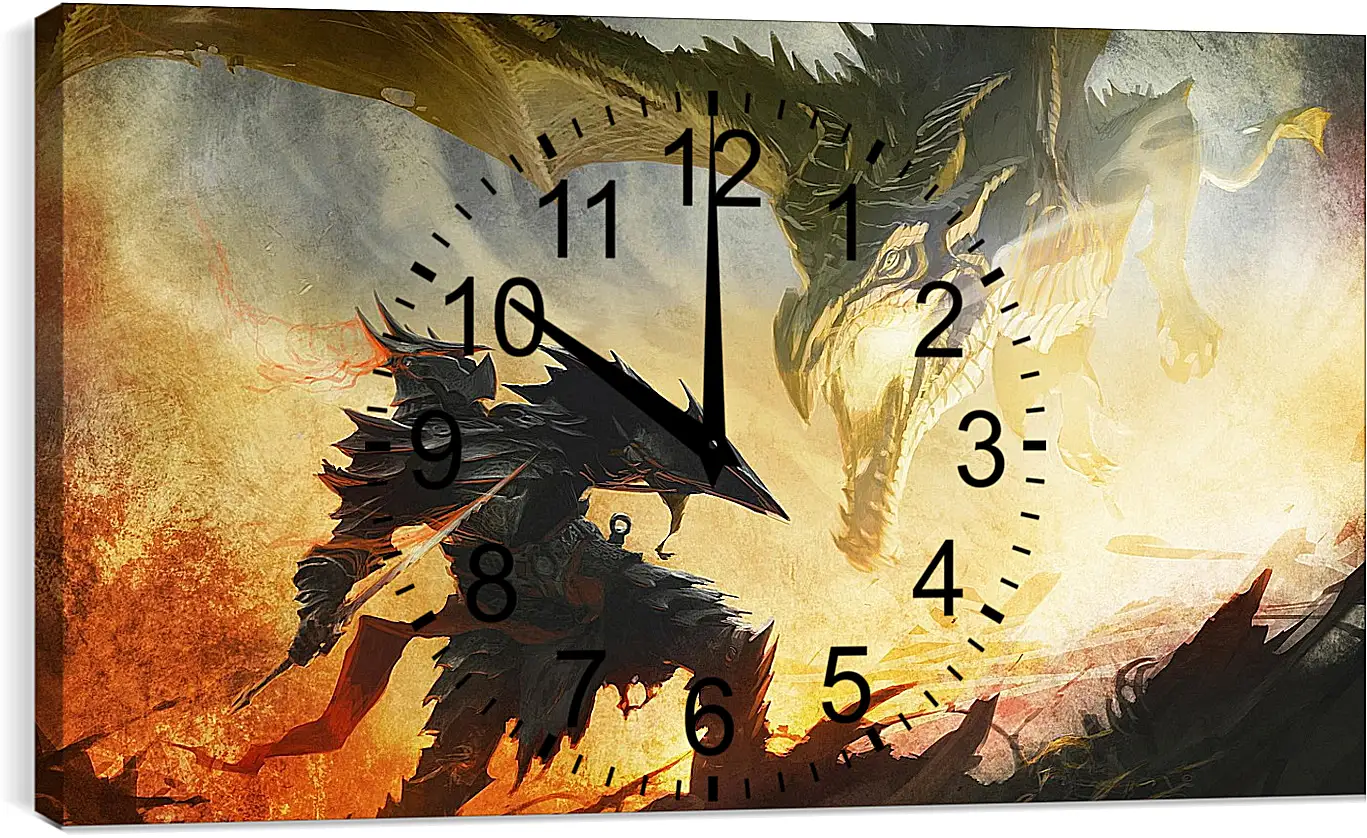 Часы картина - the elder scrolls, dragon, warrior
