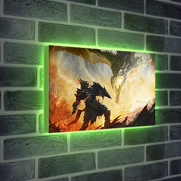 Лайтбокс световая панель - the elder scrolls, dragon, warrior
