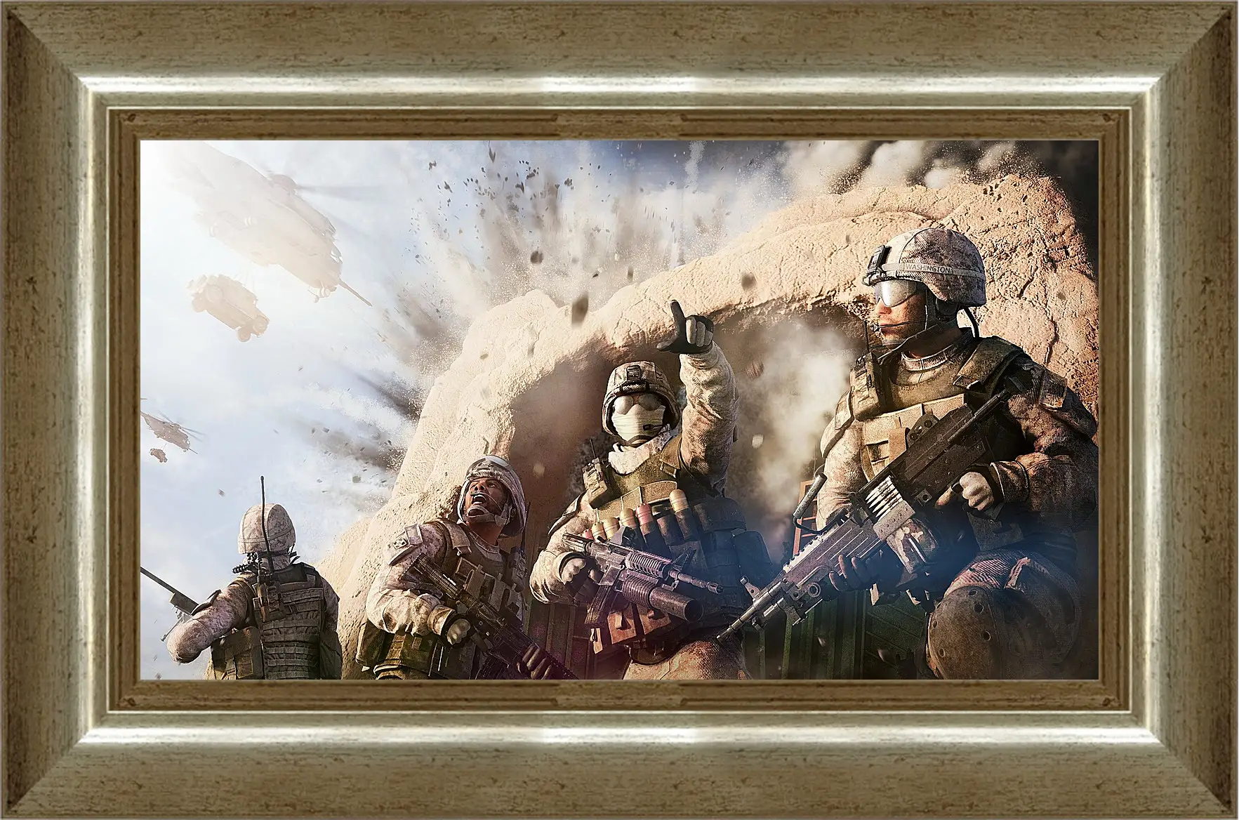 Картина в раме - operation flashpoint red river, soldiers, explosion
