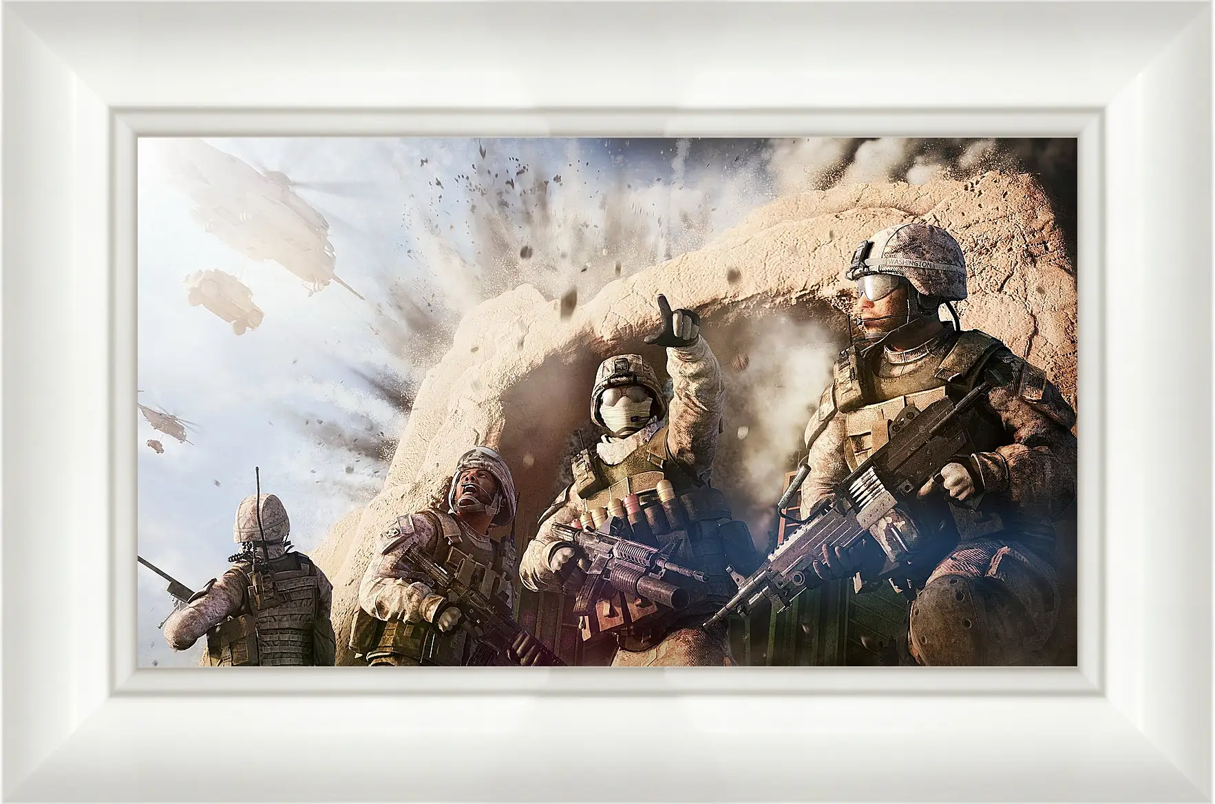 Картина в раме - operation flashpoint red river, soldiers, explosion
