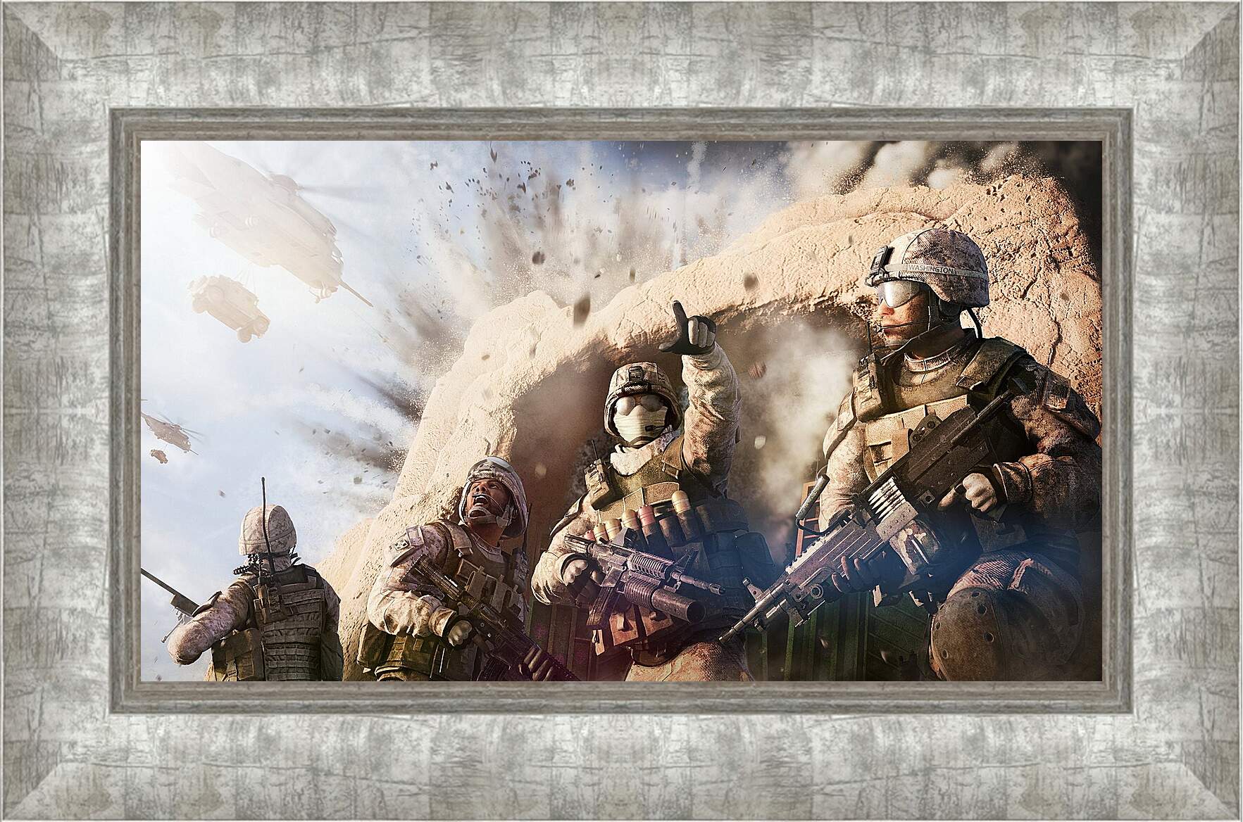 Картина в раме - operation flashpoint red river, soldiers, explosion
