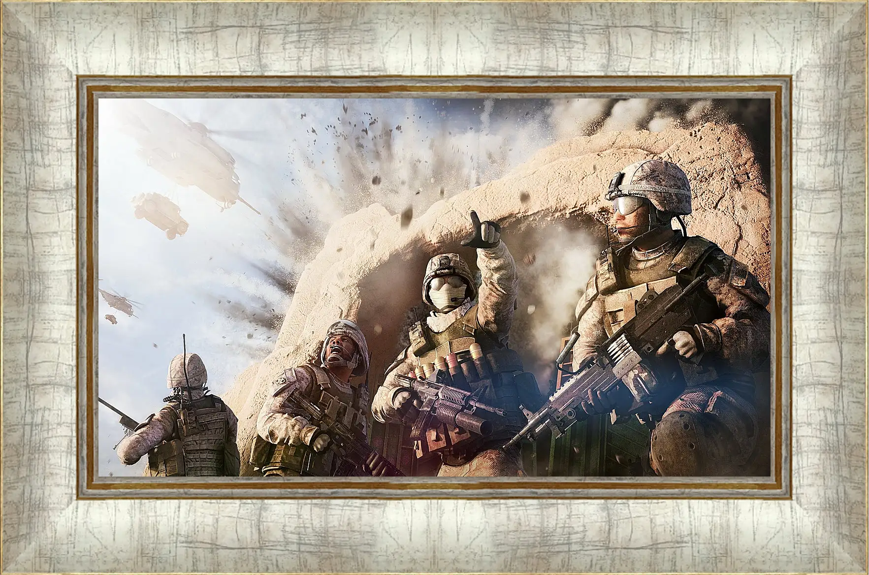 Картина в раме - operation flashpoint red river, soldiers, explosion
