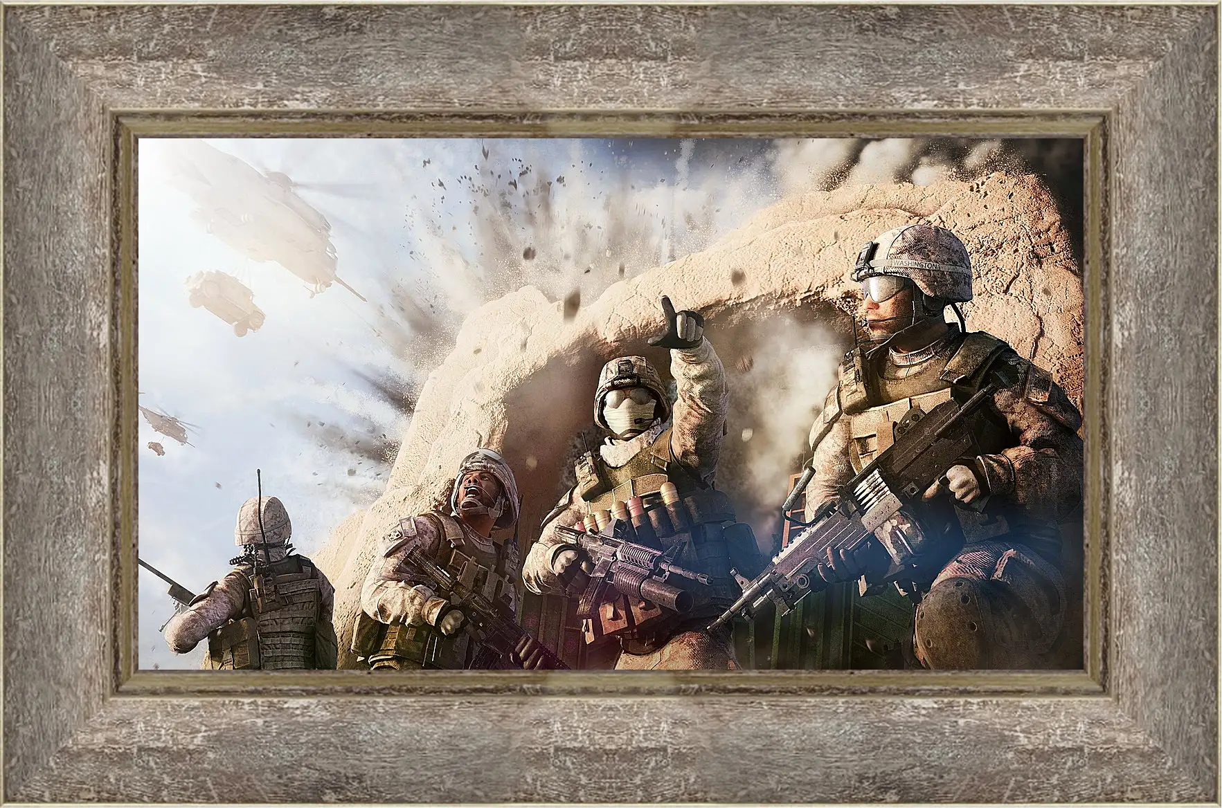 Картина в раме - operation flashpoint red river, soldiers, explosion
