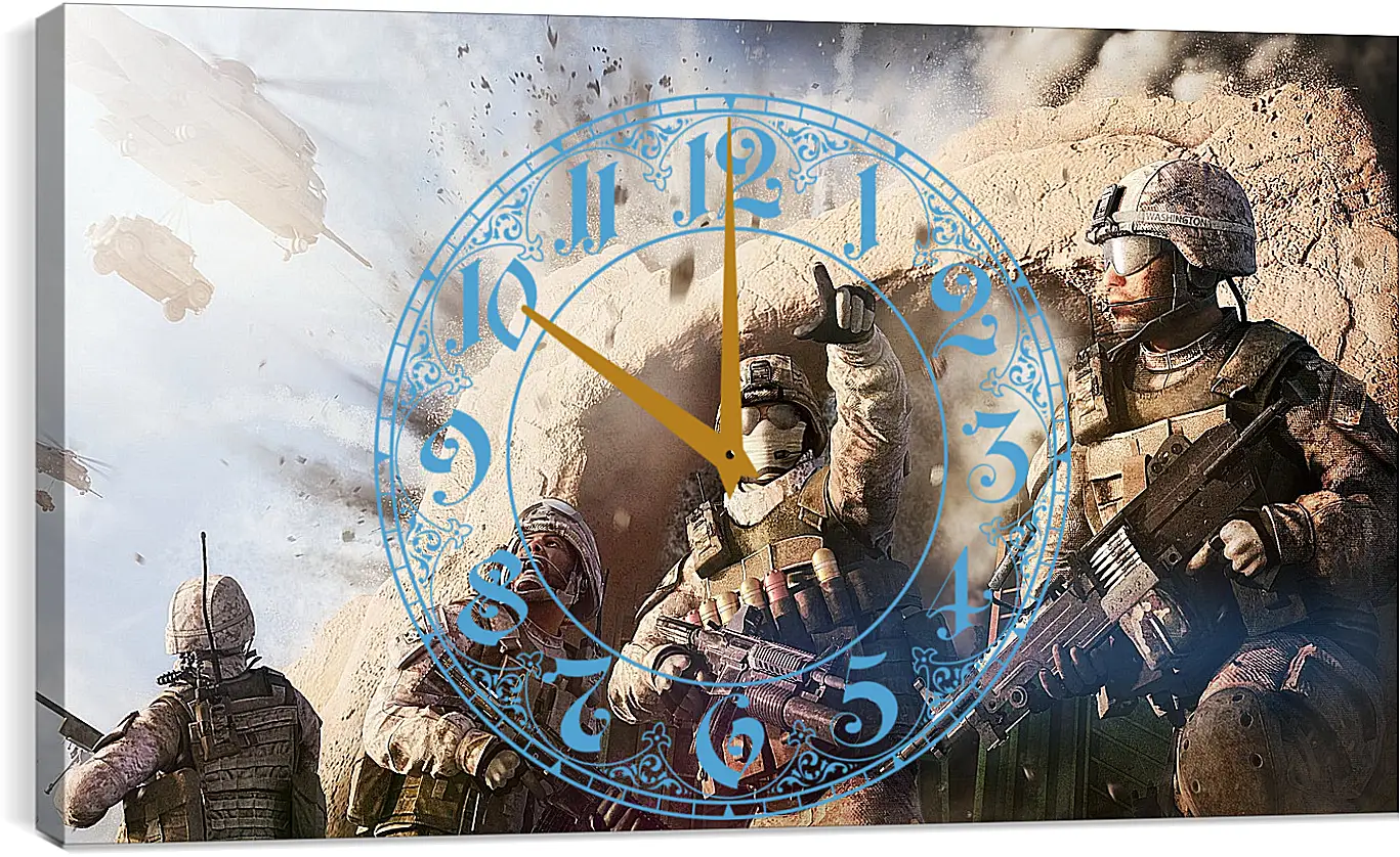 Часы картина - operation flashpoint red river, soldiers, explosion
