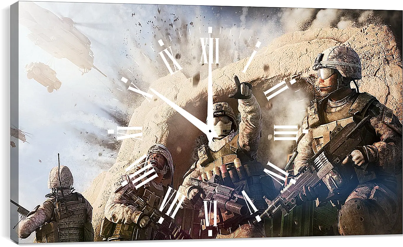 Часы картина - operation flashpoint red river, soldiers, explosion
