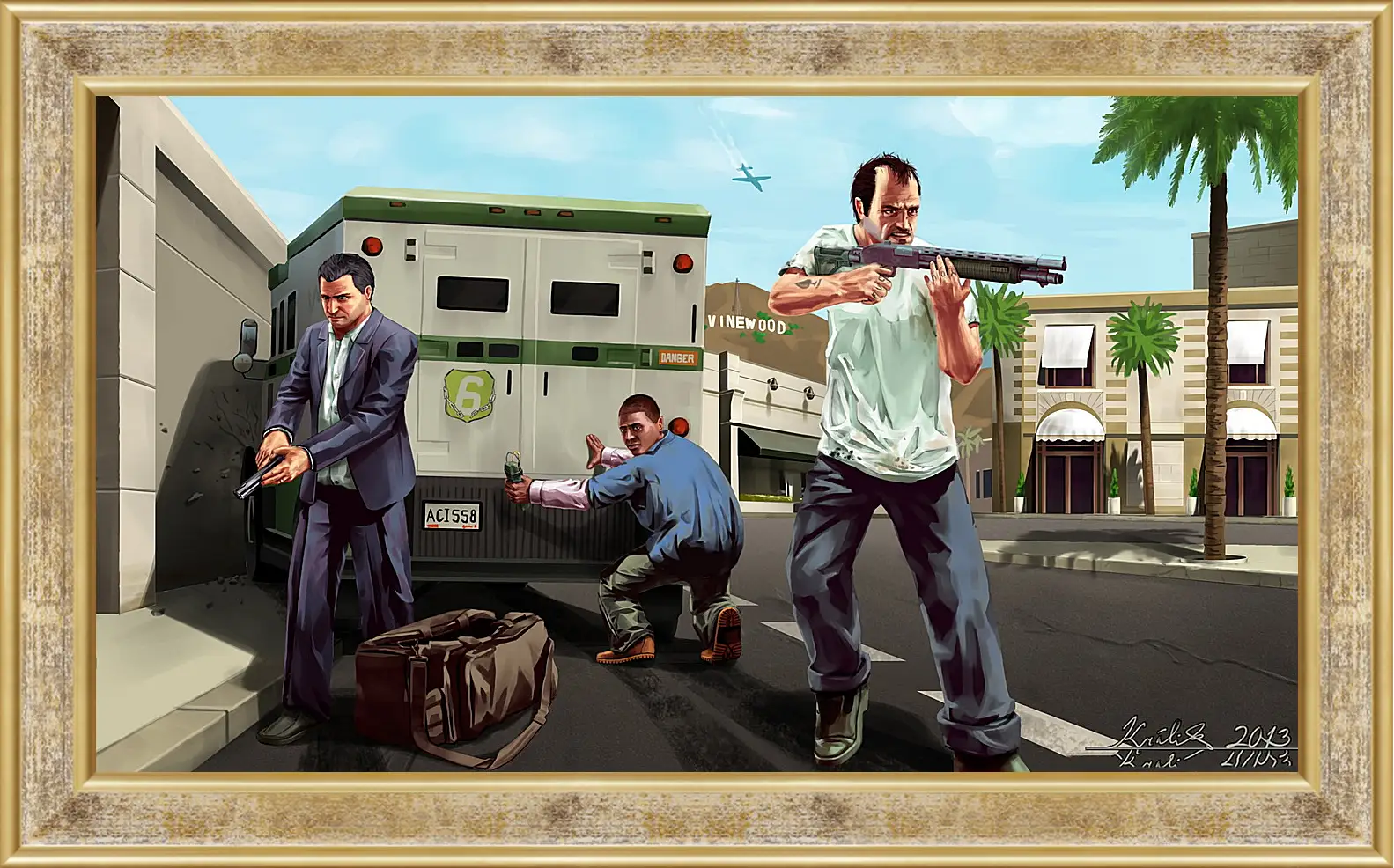 Картина в раме - gta, race, characters
