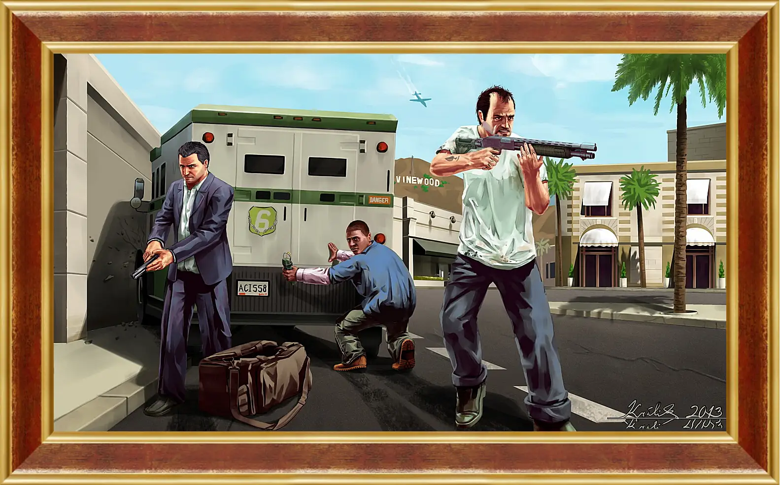 Картина в раме - gta, race, characters
