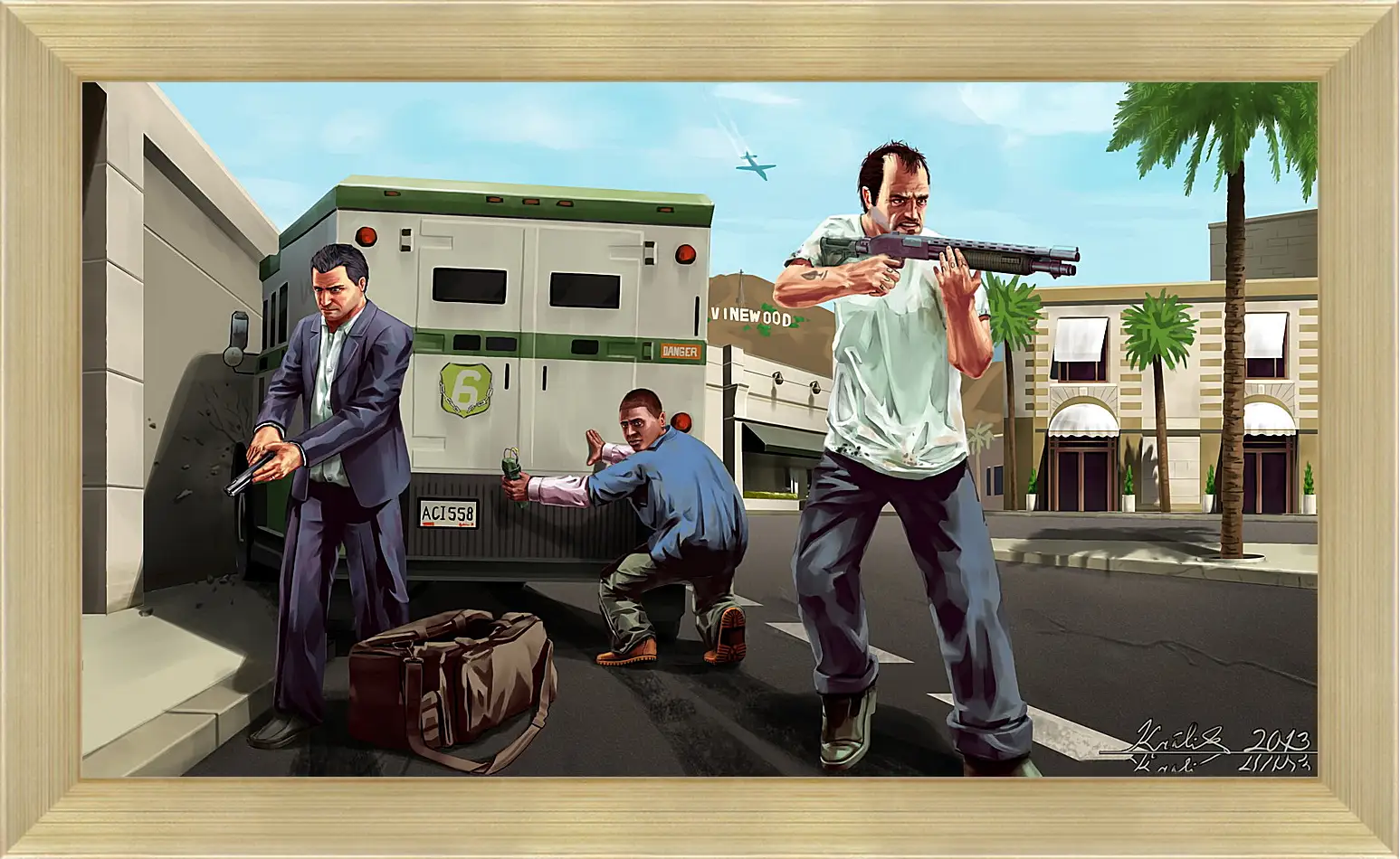 Картина в раме - gta, race, characters
