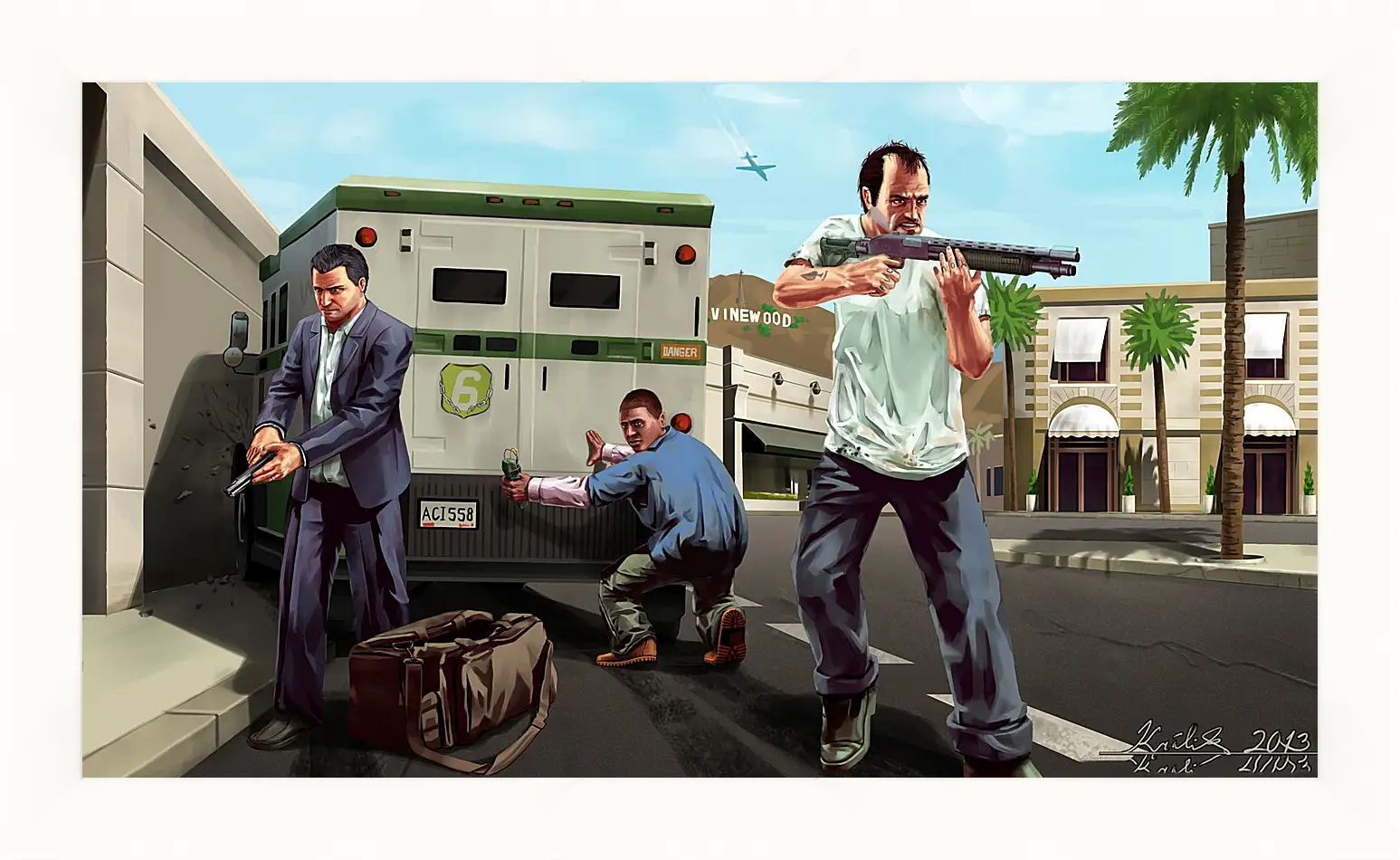 Картина в раме - gta, race, characters
