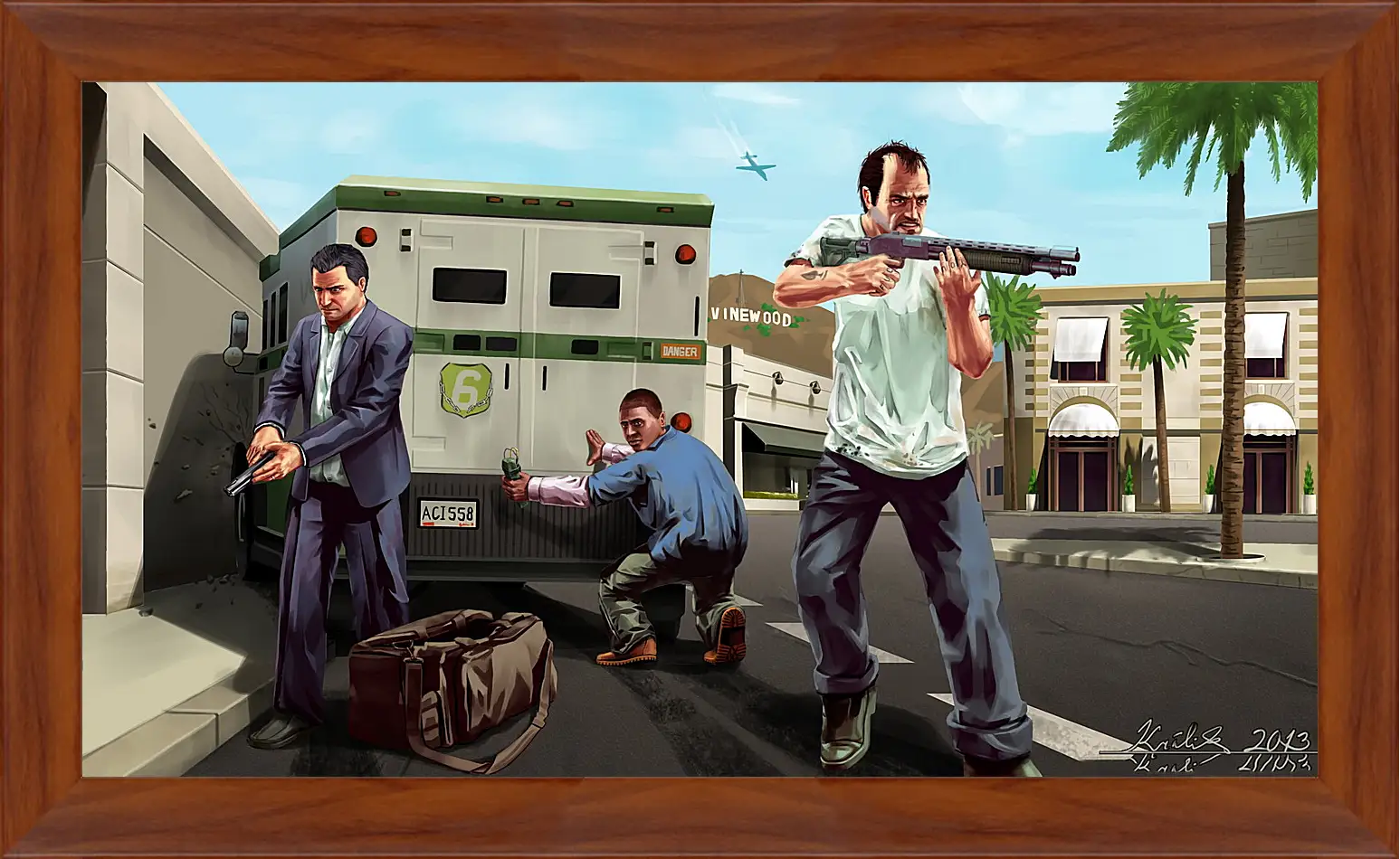 Картина в раме - gta, race, characters
