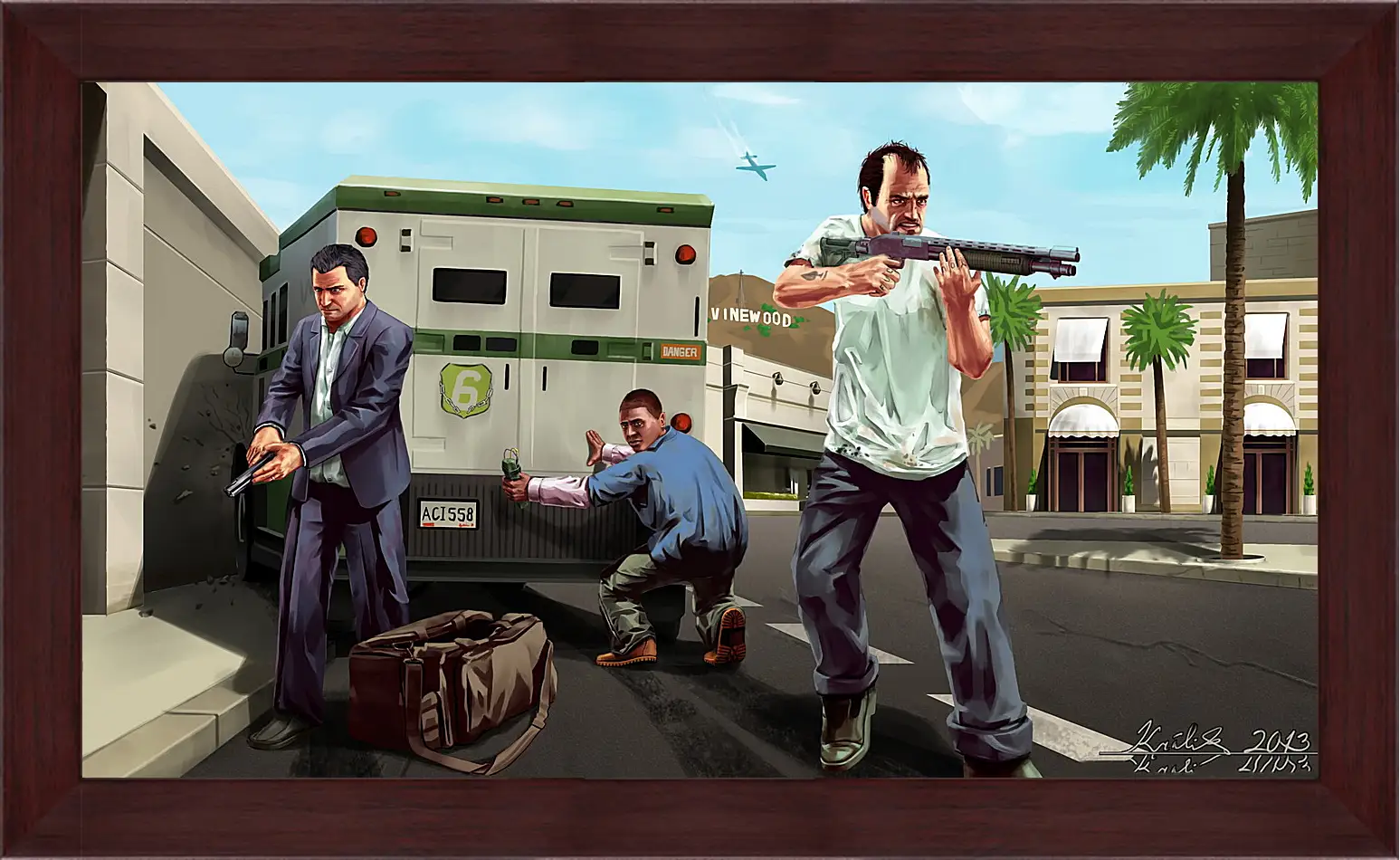 Картина в раме - gta, race, characters
