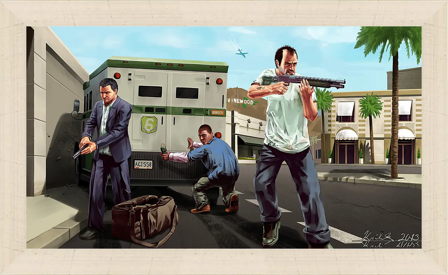 Картина в раме - gta, race, characters
