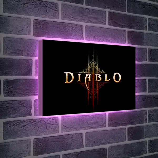 Лайтбокс световая панель - diablo 3, name, text