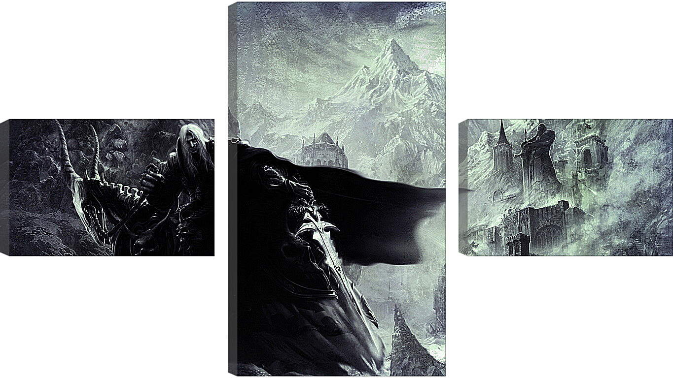 Модульная картина - world of warcraft, character, mountain