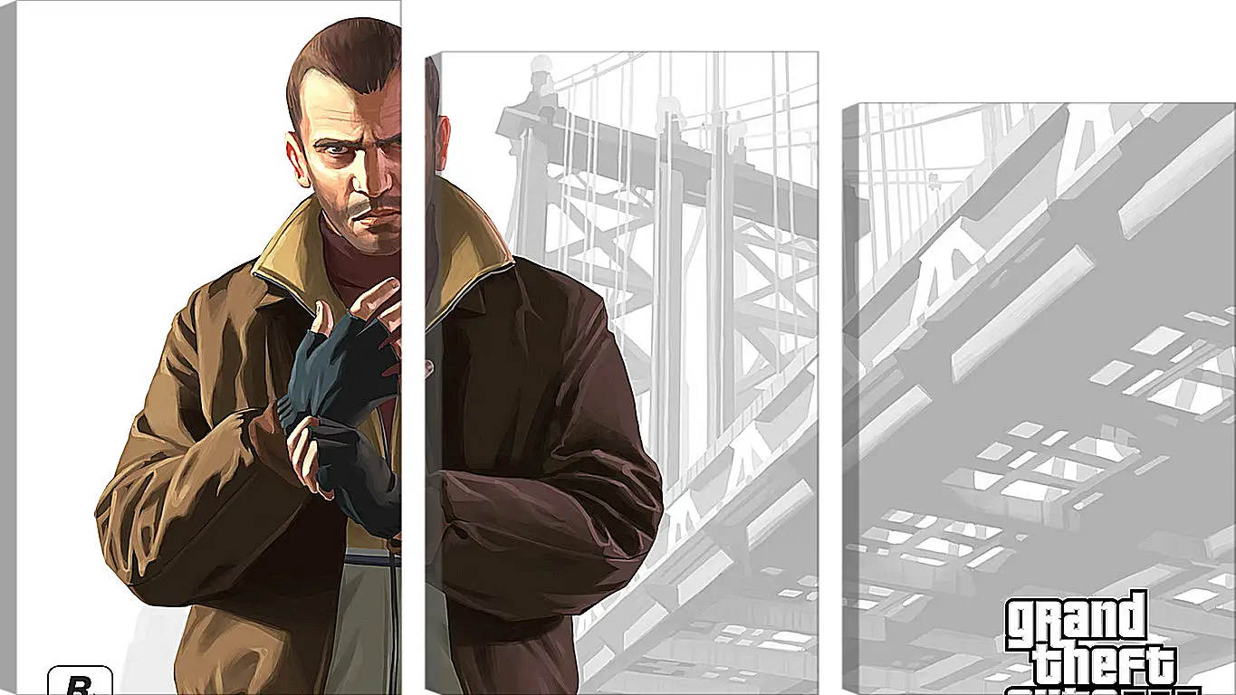 Модульная картина - gta, grand theft auto 4, niko bellic
