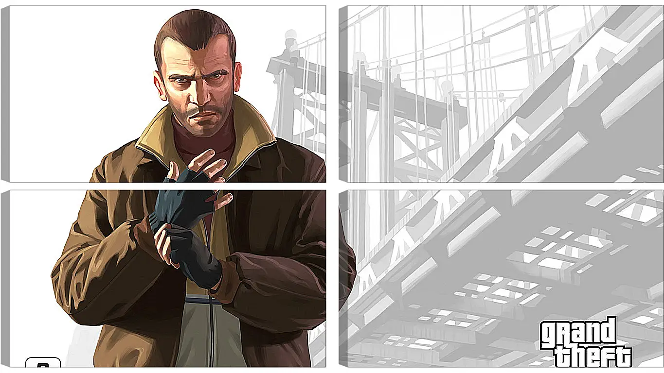 Модульная картина - gta, grand theft auto 4, niko bellic
