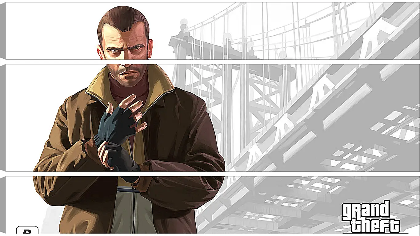 Модульная картина - gta, grand theft auto 4, niko bellic
