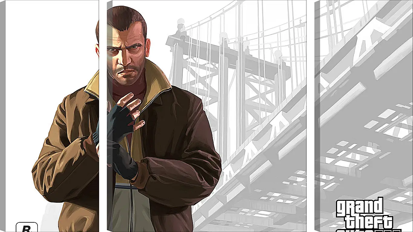 Модульная картина - gta, grand theft auto 4, niko bellic
