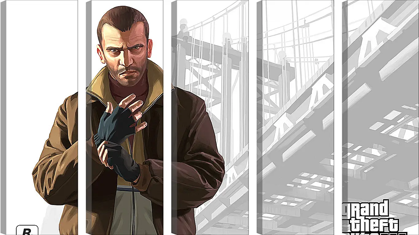 Модульная картина - gta, grand theft auto 4, niko bellic
