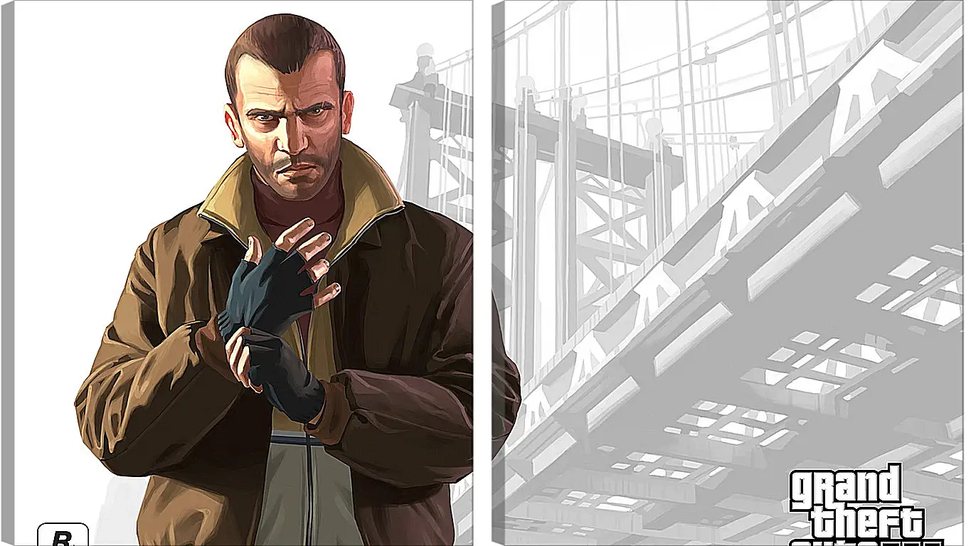 Модульная картина - gta, grand theft auto 4, niko bellic
