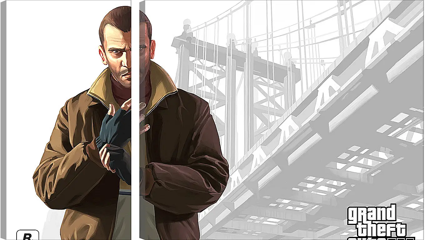 Модульная картина - gta, grand theft auto 4, niko bellic
