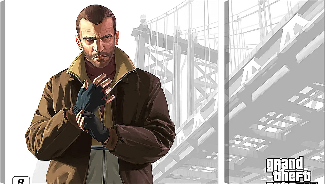 Модульная картина - gta, grand theft auto 4, niko bellic
